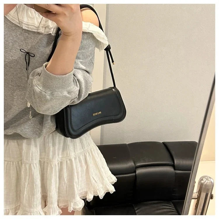 Bolso de Hombro Minimalista para Mujer con Asa de Nudos Modelo Élégance Noire